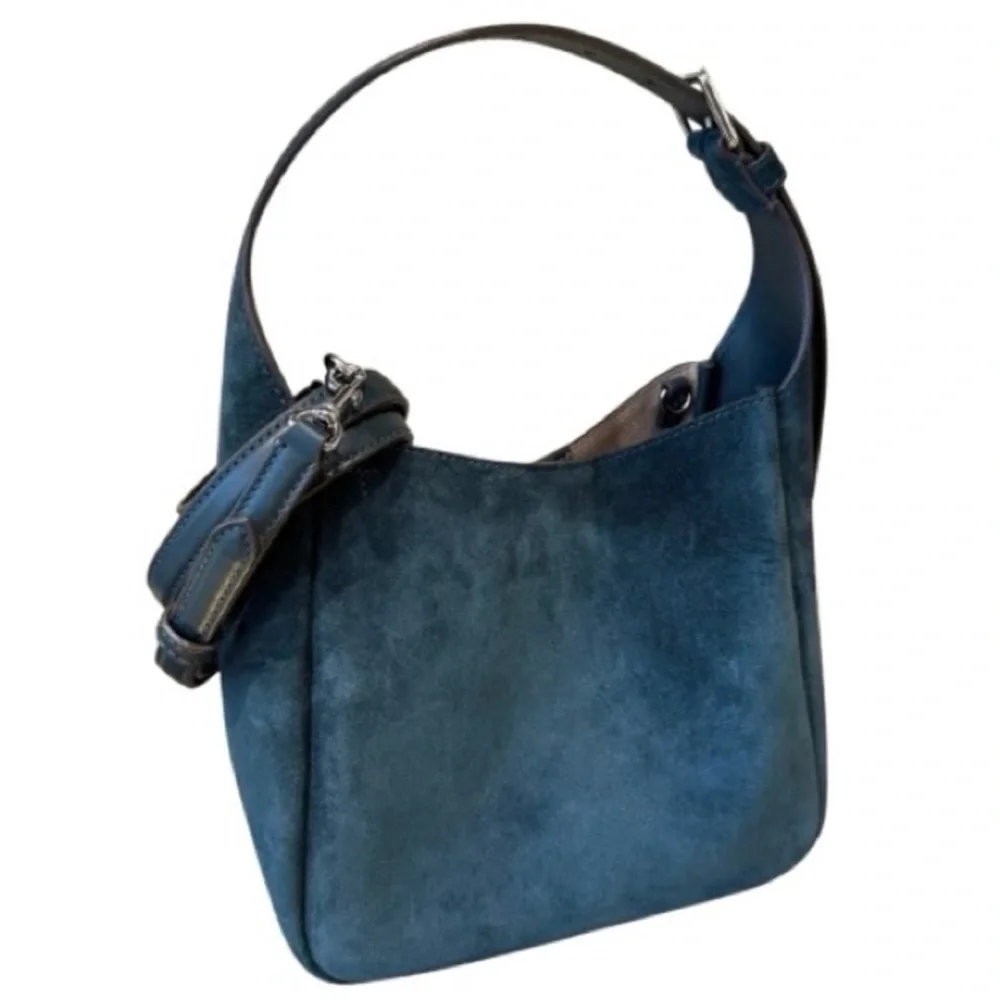 ๐- Tory Burch-Thea Suede Crossbody/Shoulder Bag. Warm Teal. NWT Gorgeous - Picture 10 of 12